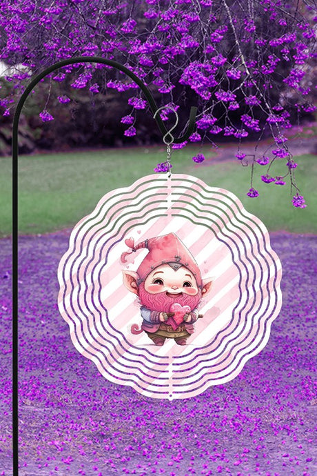 Valentine's Day Pink Mustache Gnome Wind Spinner king-general-store-5710.myshopify.com