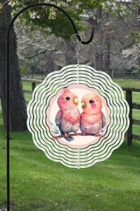 Valentine's Day Birds Light Plaid Wind Spinner king-general-store-5710.myshopify.com