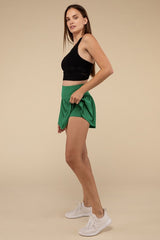 Wide Band Tennis Skirt with Zippered Back Pocket