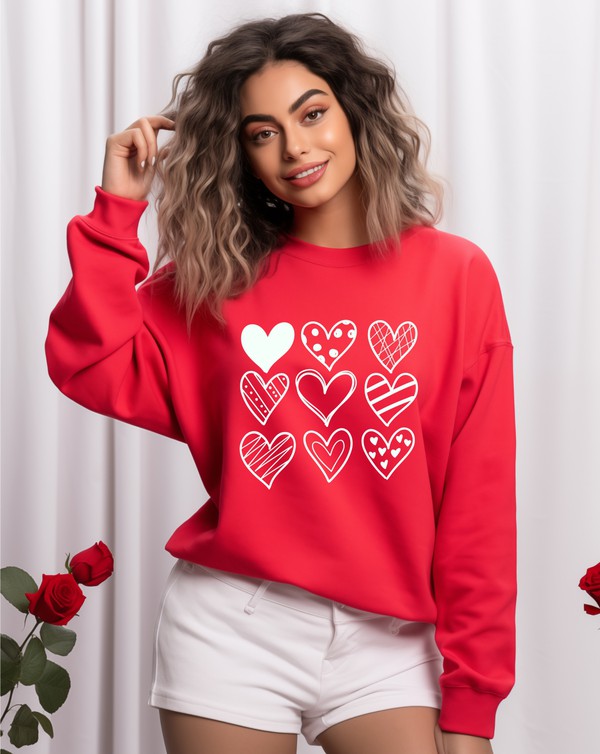 Nine Heart Valentine Sweatshirt king-general-store-5710.myshopify.com