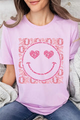 Valentines Day Pink Smiley Face T-Shirt king-general-store-5710.myshopify.com