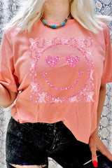 Valentines Day Pink Smiley Face T-Shirt king-general-store-5710.myshopify.com