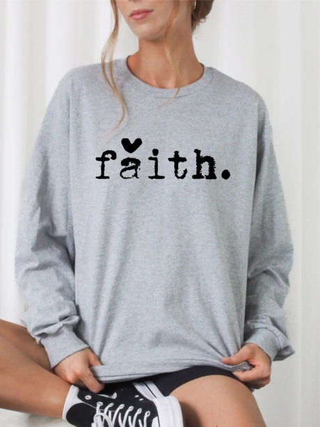 Faith Heart Cozy Graphic Sweatshirt king-general-store-5710.myshopify.com