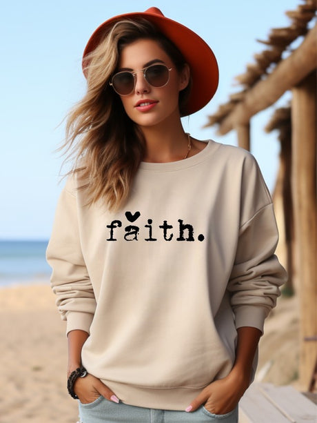 Faith Heart Cozy Graphic Sweatshirt king-general-store-5710.myshopify.com