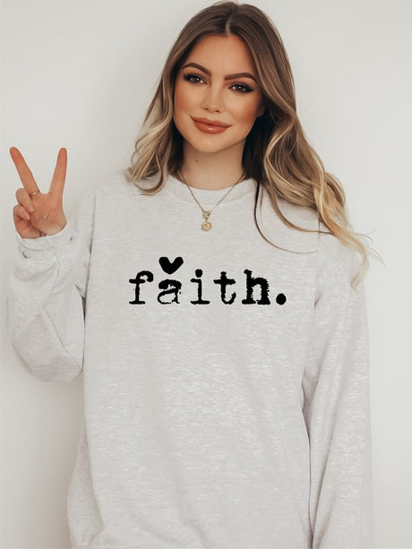 Faith Heart Cozy Graphic Sweatshirt king-general-store-5710.myshopify.com