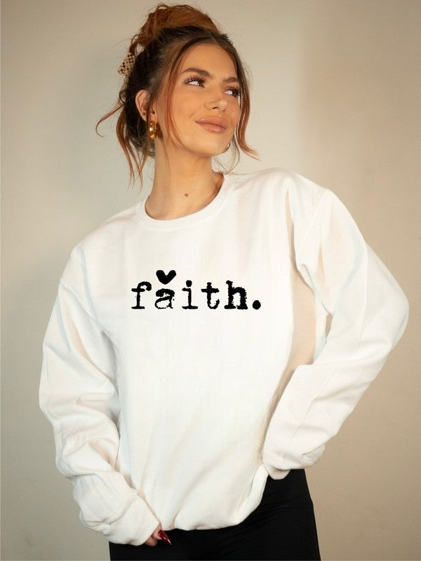 Faith Heart Cozy Graphic Sweatshirt king-general-store-5710.myshopify.com