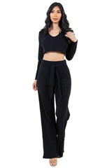 Scoop Neck Crop Top Pant Set king-general-store-5710.myshopify.com