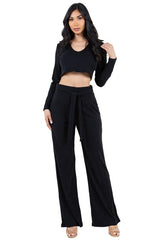 Scoop Neck Crop Top Pant Set king-general-store-5710.myshopify.com