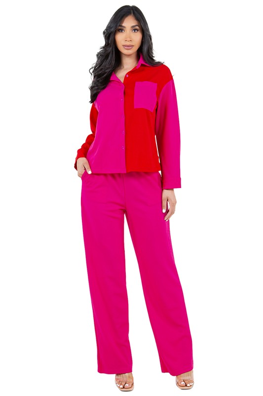 Fuchsia Long Sleeve Pant Set king-general-store-5710.myshopify.com