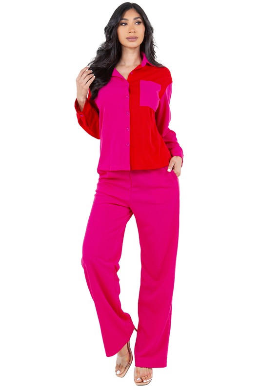 Fuchsia Long Sleeve Pant Set king-general-store-5710.myshopify.com