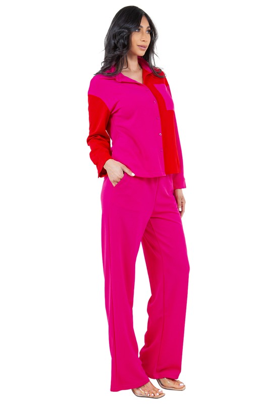 Fuchsia Long Sleeve Pant Set king-general-store-5710.myshopify.com