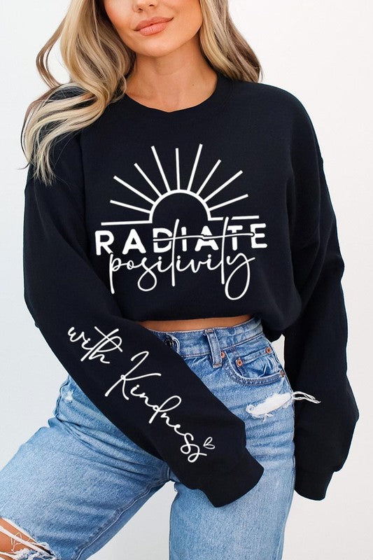 Radiate Positivity Graphic Fleece Sweatshirts king-general-store-5710.myshopify.com