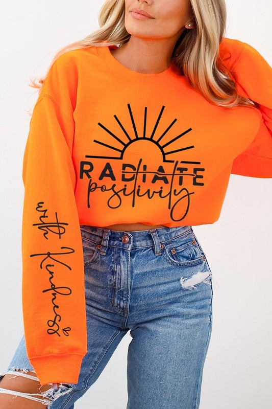 Radiate Positivity Graphic Fleece Sweatshirts king-general-store-5710.myshopify.com