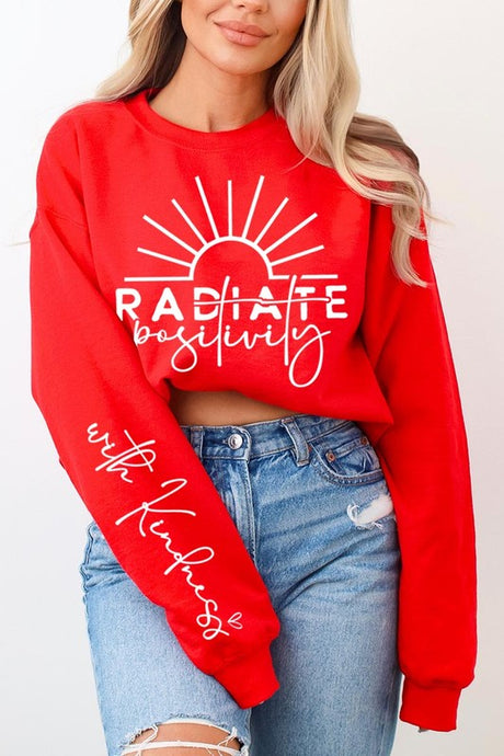 Radiate Positivity Graphic Fleece Sweatshirts king-general-store-5710.myshopify.com