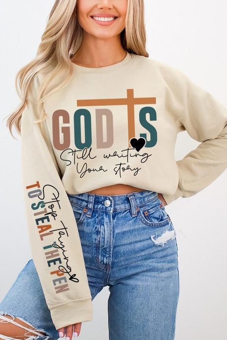 God Writing Your Story Graphic Fleece Sweatshirts king-general-store-5710.myshopify.com