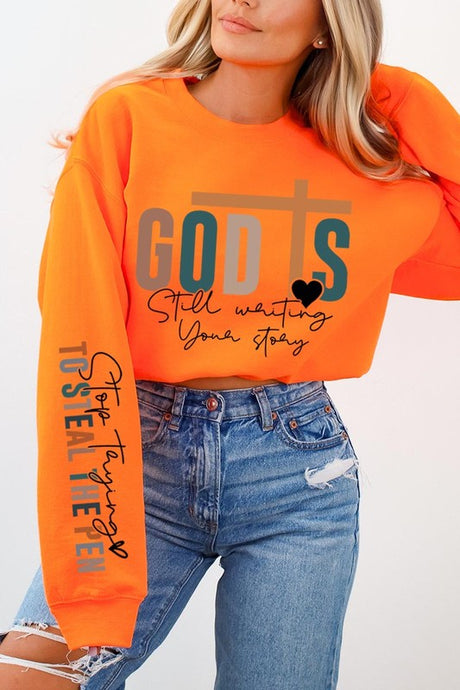 God Writing Your Story Graphic Fleece Sweatshirts king-general-store-5710.myshopify.com