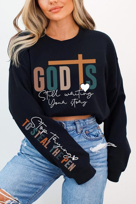 God Writing Your Story Graphic Fleece Sweatshirts king-general-store-5710.myshopify.com