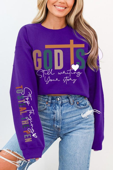 God Writing Your Story Graphic Fleece Sweatshirts king-general-store-5710.myshopify.com