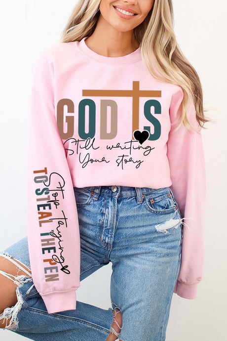 God Writing Your Story Graphic Fleece Sweatshirts king-general-store-5710.myshopify.com