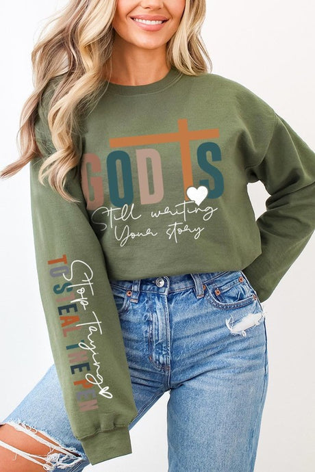 God Writing Your Story Graphic Fleece Sweatshirts king-general-store-5710.myshopify.com