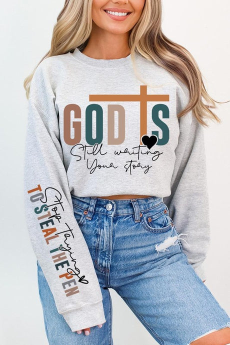 God Writing Your Story Graphic Fleece Sweatshirts king-general-store-5710.myshopify.com