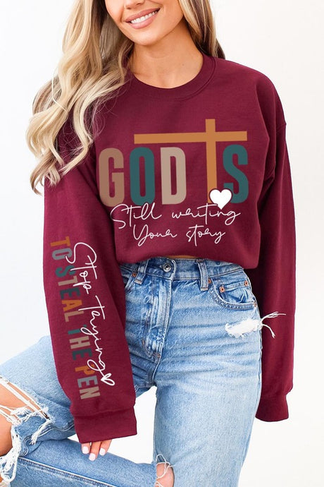 God Writing Your Story Graphic Fleece Sweatshirts king-general-store-5710.myshopify.com