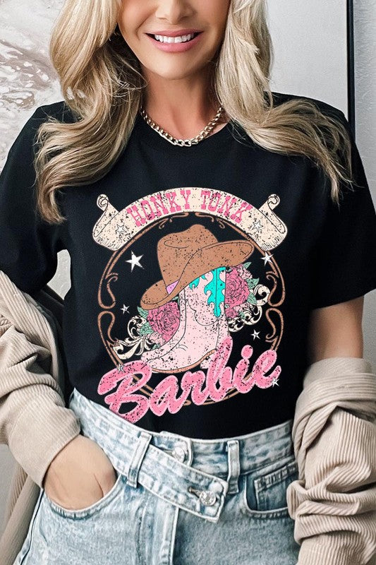 Barbie Cowboy Hat Roses Graphic T Shirts king-general-store-5710.myshopify.com