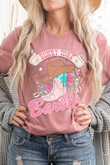 Barbie Cowboy Hat Roses Graphic T Shirts king-general-store-5710.myshopify.com