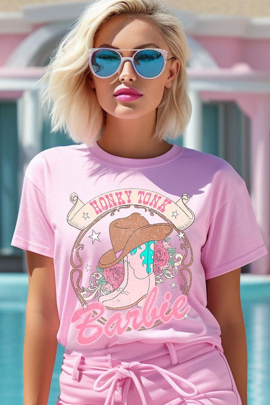 Barbie Cowboy Hat Roses Graphic T Shirts king-general-store-5710.myshopify.com