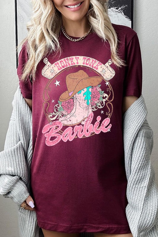 Barbie Cowboy Hat Roses Graphic T Shirts king-general-store-5710.myshopify.com