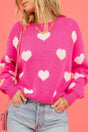Love Pink Fuzzy Hearts Drop Shoulder Sweater king-general-store-5710.myshopify.com