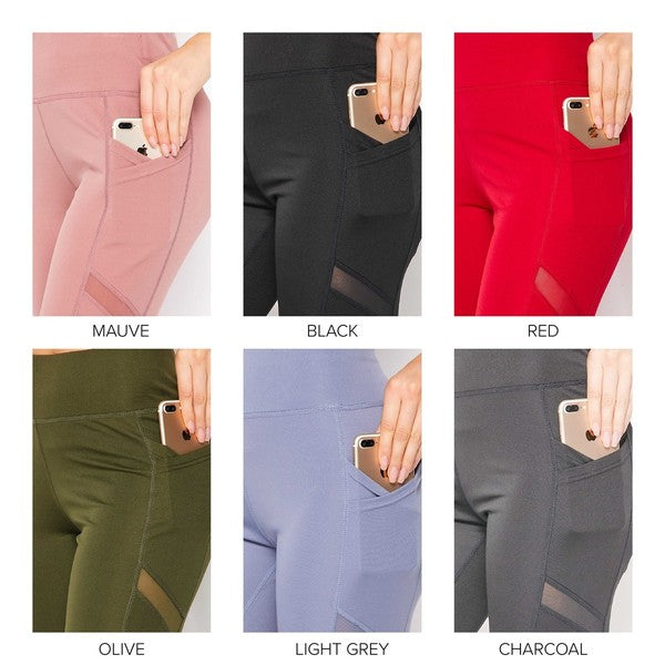 Solid Ankle Length Leggings with Pockets