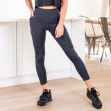 Solid Ankle Length Leggings with Pockets