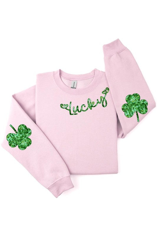 Lucky Shamrock Elbow Graphic Fleece Sweatshirts. king-general-store-5710.myshopify.com