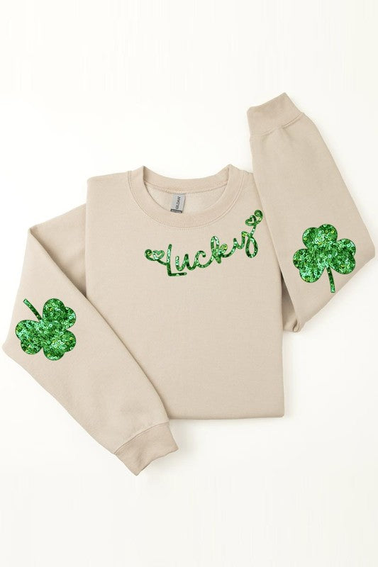 Lucky Shamrock Elbow Graphic Fleece Sweatshirts. king-general-store-5710.myshopify.com