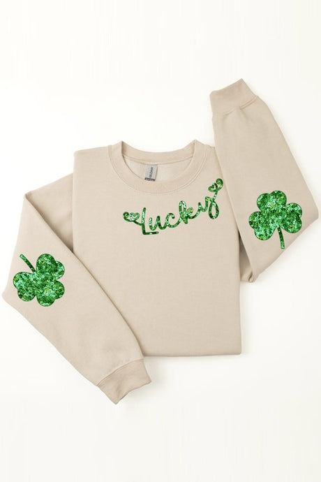 Lucky Shamrock Elbow Graphic Fleece Sweatshirts. king-general-store-5710.myshopify.com