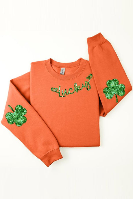 Lucky Shamrock Elbow Graphic Fleece Sweatshirts. king-general-store-5710.myshopify.com