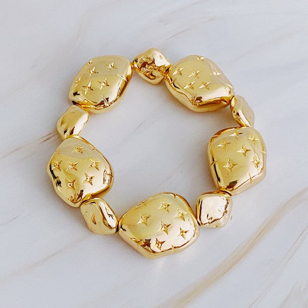 Starlight Golden Pebble Stretch Bracelet king-general-store-5710.myshopify.com