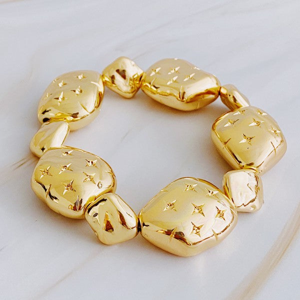 Starlight Golden Pebble Stretch Bracelet king-general-store-5710.myshopify.com