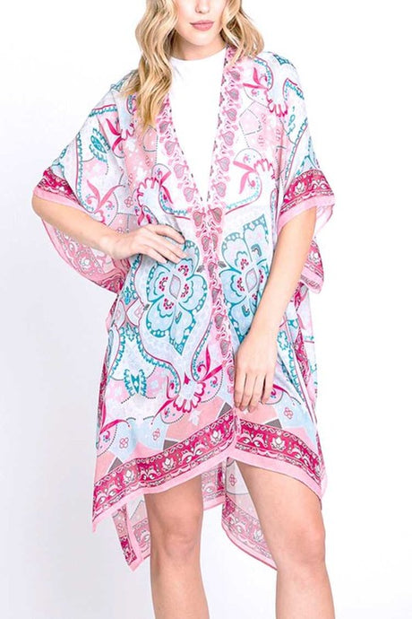 Mandala Boho Printed Kimono Cardigan