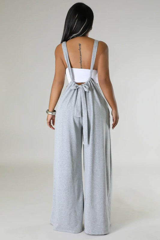 High Waist Wide Leg with Overall Strips Sweatpants