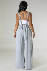 High Waist Wide Leg with Overall Strips Sweatpants