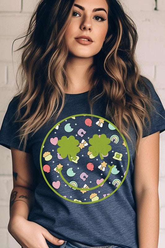 Smiley Face St Patrick's Day Graphic T Shirts