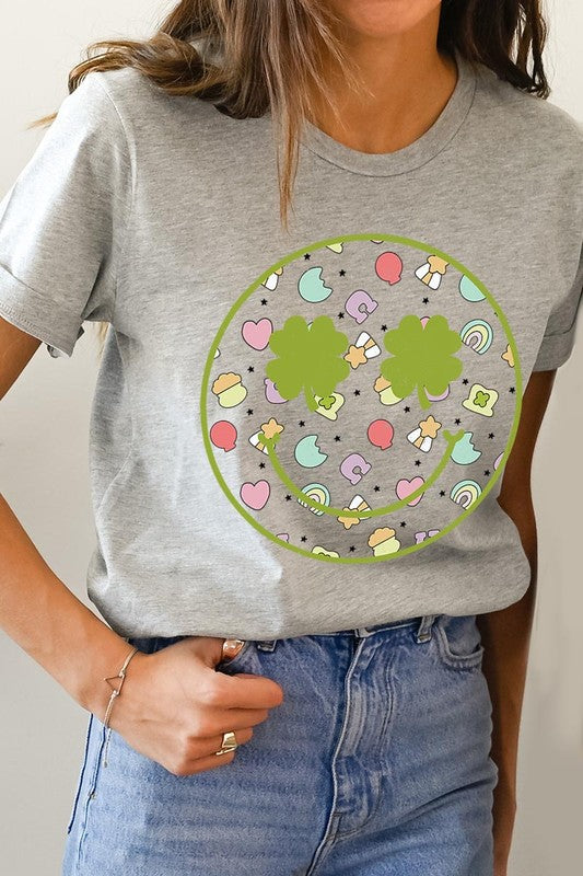 Smiley Face St Patrick's Day Graphic T Shirts