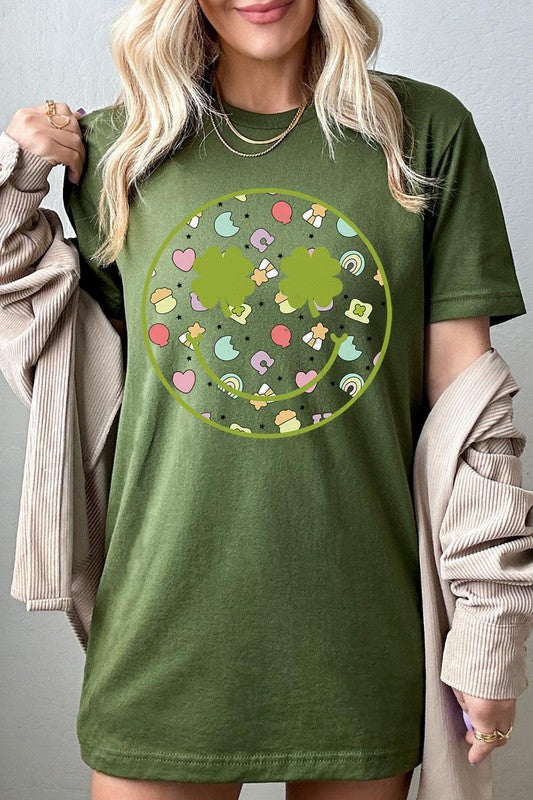 Smiley Face St Patrick's Day Graphic T Shirts