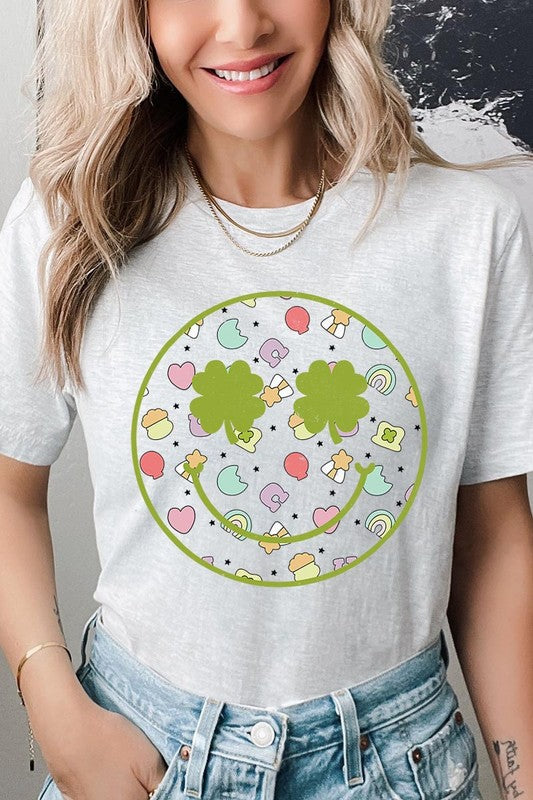 Smiley Face St Patrick's Day Graphic T Shirts