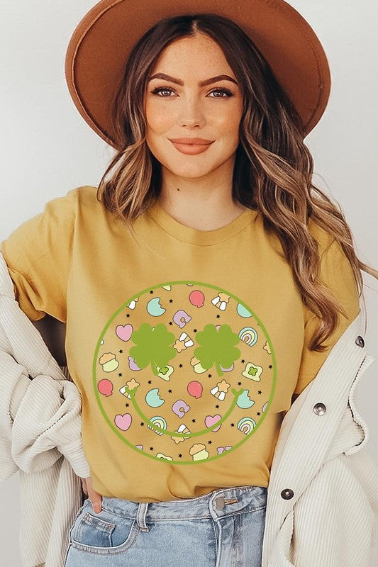 Smiley Face St Patrick's Day Graphic T Shirts