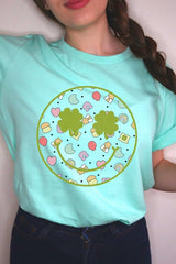 Smiley Face St Patrick's Day Graphic T Shirts