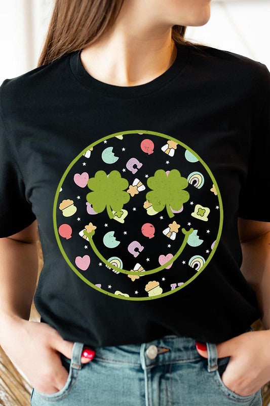 Smiley Face St Patrick's Day Graphic T Shirts