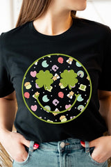 Smiley Face St Patrick's Day Graphic T Shirts